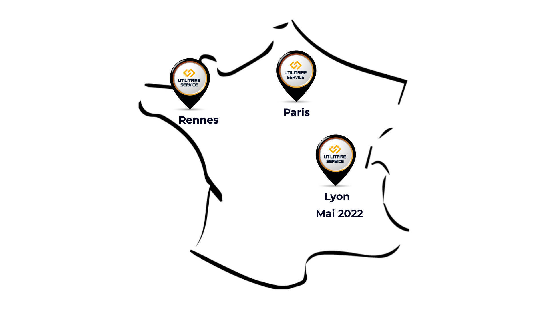 Cartes des agences Utilitaire Service en France