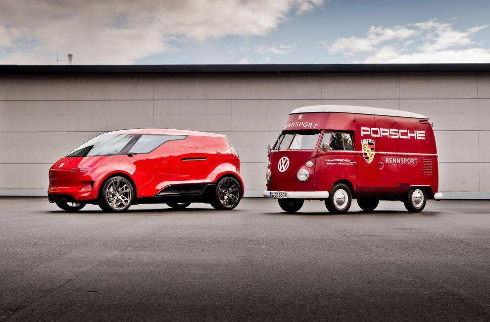 porsche et combi rouge